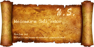 Weinwurm Sándor névjegykártya
